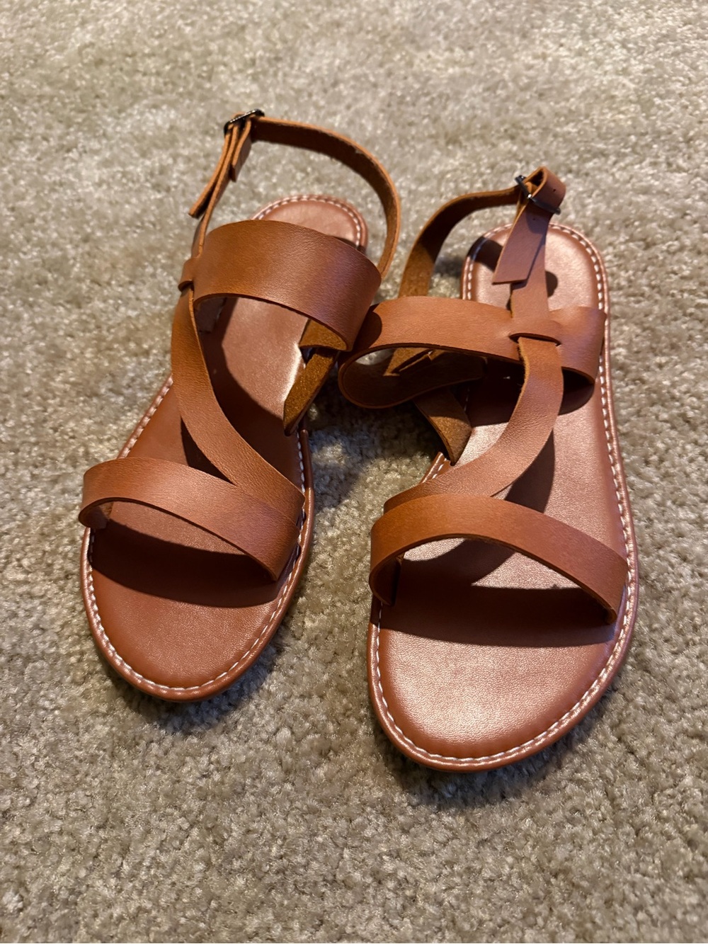 Women's Brown Strappy Leather Sandals
